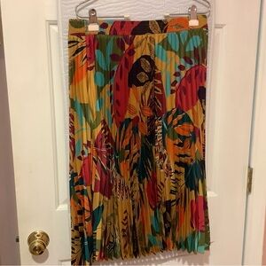 IMAN Red and Orange Midi A-Line Skirt Resort Wear